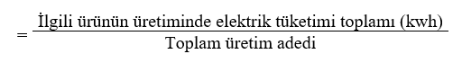 Birim başına elektrik tüketimi