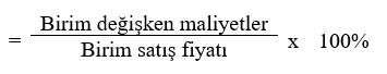Değişken Maliyet Oranı