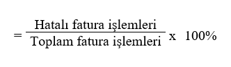 Faturalardaki Hata Yüzdesi
