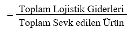 Lojistik için birim maliyetler