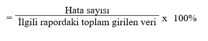 Raporlardaki Hata Yüzdesi