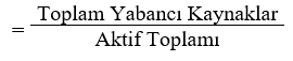Yabancı Kaynak Oranı (Debt to Assets Ratio)