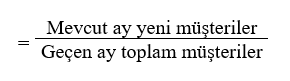 Yeni Müşteri Büyüme Oranı